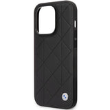Case BMW BMHCP14L22RQDK iPhone 14 Pro 6.1" sort/sort Ledret Quilted