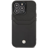 Case BMW BMHCP14L22RSEPK iPhone 14 Pro 6.1" black/black Leather Card Slot