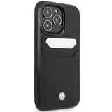 Case BMW BMHCP14L22RSEPK iPhone 14 Pro 6.1" black/black Leather Card Slot