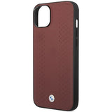 Case BMW BMHCP14S22RFGR iPhone 14 6,1" Burgundy/burgundy læder diamant mønster