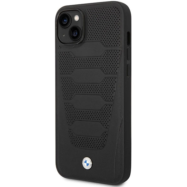 Case BMW BMHCP14S22RPSK iPhone 14 6.1" sort/sort læder sæder mønster