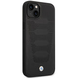 Case BMW BMHCP14S22RPSK iPhone 14 6.1" sort/sort læder sæder mønster