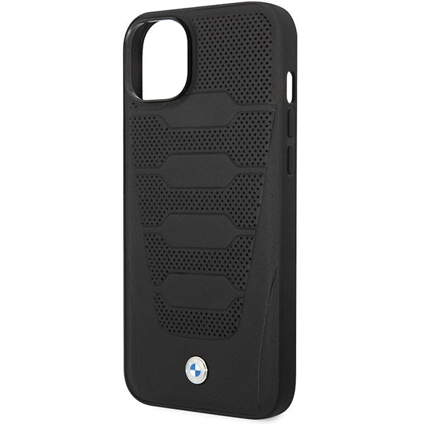 Case BMW BMHCP14S22RPSK iPhone 14 6.1" sort/sort læder sæder mønster