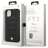 Case BMW BMHCP14S22RPSK iPhone 14 6.1" sort/sort læder sæder mønster