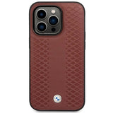 Case BMW BMHMP14L22RFGR iPhone 14 Pro 6.1 Burgundy/burgundy læder Diamond mønster MagSafe