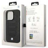 Case BMW BMHMP14L22RPSK iPhone 14 Pro 6.1" sort/sort læder sæder mønster MagSafe