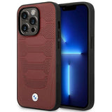 Case BMW BMHMP14L22RPSR iPhone 14 Pro 6.1 Burgundy/burgundy læder sæder mønster MagSafe