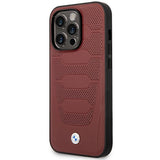 Case BMW BMHMP14L22RPSR iPhone 14 Pro 6.1 Burgundy/burgundy læder sæder mønster MagSafe