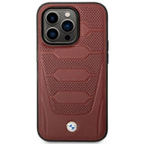 Case BMW BMHMP14L22RPSR iPhone 14 Pro 6.1 Burgundy/burgundy læder sæder mønster MagSafe
