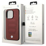 Case BMW BMHMP14L22RPSR iPhone 14 Pro 6.1 Burgundy/burgundy læder sæder mønster MagSafe