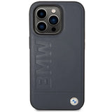 Case BMW BMHMP14LSLLNA iPhone 14 Pro 6,1" marine/marine hårdkasse læder Hot Stamp MagSafe