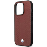 Case BMW BMHMP14X22RFGR iPhone 14 Pro Max 6,7" Burgundy/burgundy læder Diamond mønster MagSafe