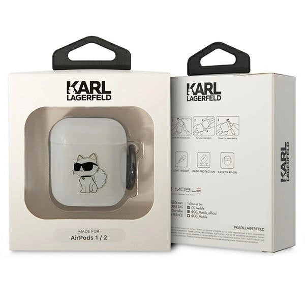 Karl Lagerfeld KLA2HNCHTCT Airpods 1/2 cover gennemsigtigt Ikonik Choupette