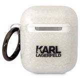 Karl Lagerfeld KLA2HNKCTGT Airpods 1/2 cover gennemsigtig Gliter Karl&Choupette