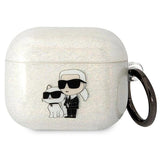 Karl Lagerfeld KLA3HNKCTGT Airpods 3 cover gennemsigtige Gliter Karl&Choupette