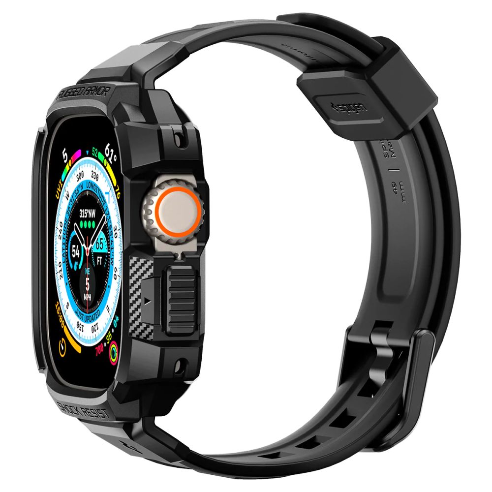 Spigen Rugged Armor ”Pro” Apple Watch Ultra 1 / 2 / 3 / 4 (49 Mm) Sort