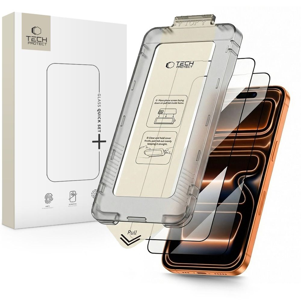 Hærdet Glas Tech Protect Quick Set+ 2 Pack Iphone 17 Pro Black