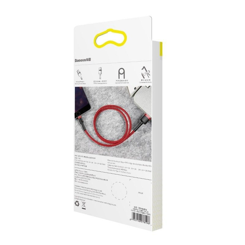Baseus Cafule USB Lightning kabel 2,4 A 1 m (sort + rød)