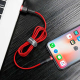 Baseus Cafule USB Lightning kabel 2,4 A 1 m (sort + rød)