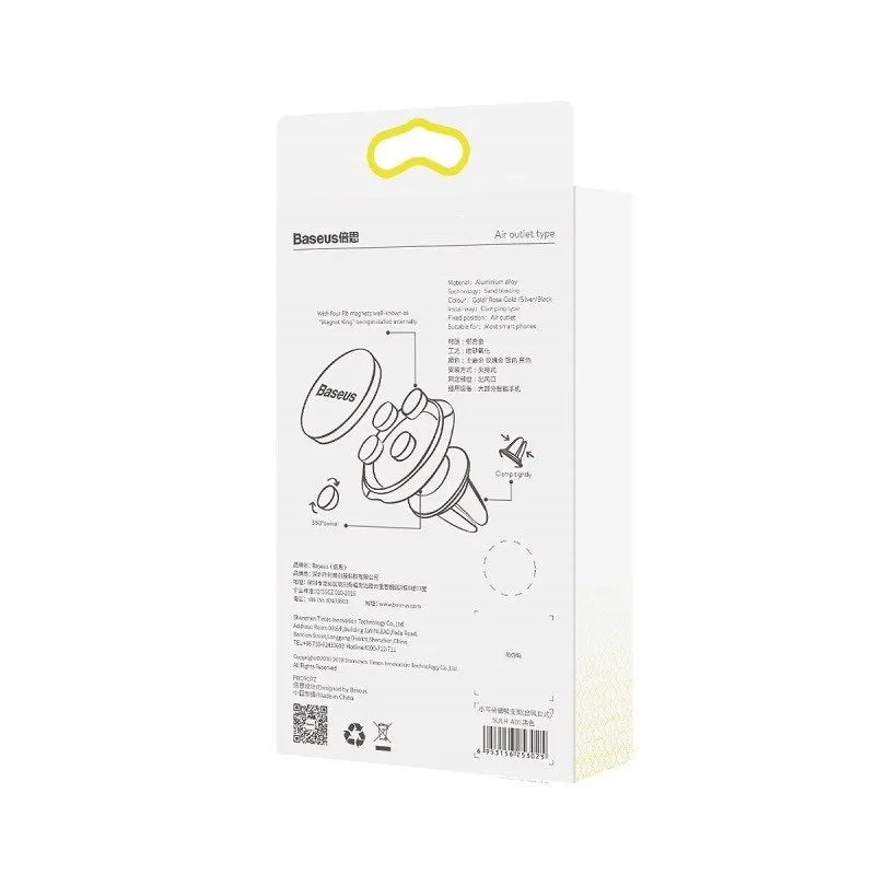 Baseus Small Ears magnetisk bilholder til ventilationsnet - sort