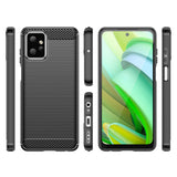 Carbon Case til Motorola Moto G Power 2023 fleksibelt silikone carbon cover sort
