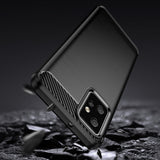 Carbon Case til Motorola Moto G Power 2023 fleksibelt silikone carbon cover sort
