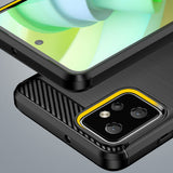 Carbon Case til Motorola Moto G Power 2023 fleksibelt silikone carbon cover sort