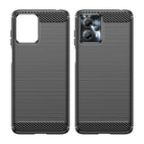 Carbon Case til Motorola Moto G53 / G13 fleksible silikone carbon cover sort