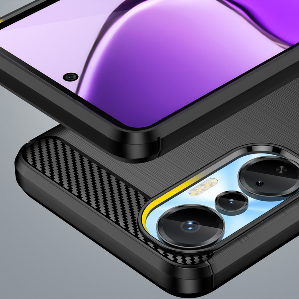 Carbon Case til Infinix Hot 20S med fleksibelt silikone carbon cover sort