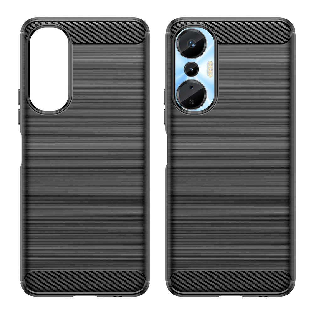 Carbon Case til Infinix Hot 20S med fleksibelt silikone carbon cover sort