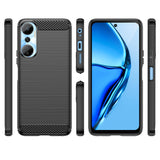 Carbon Case til Infinix Hot 20 fleksibelt silikone carbon cover sort