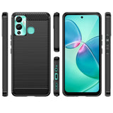 Carbon Case for Infinix Hot 12 Play NFC / Hot 12 Play fleksibelt silikone carbon cover sort