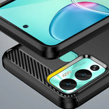 Carbon Case til Infinix Hot 12 Play NFC / Hot 12 Play fleksibelt silikone carbon cover sort