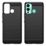 Carbon Case for Infinix Hot 12 Play NFC / Hot 12 Play fleksibelt silikone carbon cover sort