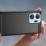 Carbon Case til Honor Play 40 Plus / Honor X7a fleksibelt silikone carbon cover sort
