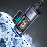 Joyroom Prism Series A16 USB-C / USB-A Kabel 66W 1,2m med LED-skærm - sort