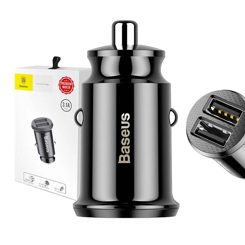 Baseus Grain Car Charger 2x USB 5V 3.1A (sort)
