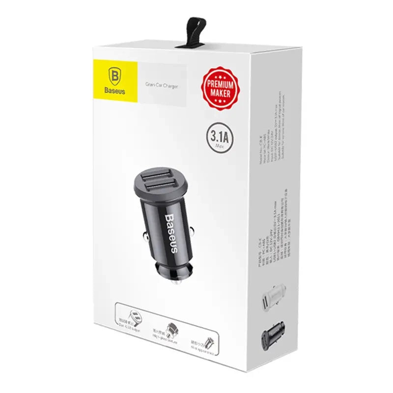 Baseus Grain Car Charger 2x USB 5V 3.1A (sort)