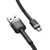 Baseus Cafule Micro USB-kabel 2,4 A 1 m (grå + sort)