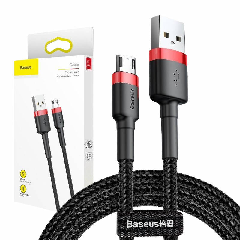 Baseus Cafule Micro USB-kabel 2,4 A 1 m (rød+ sort)