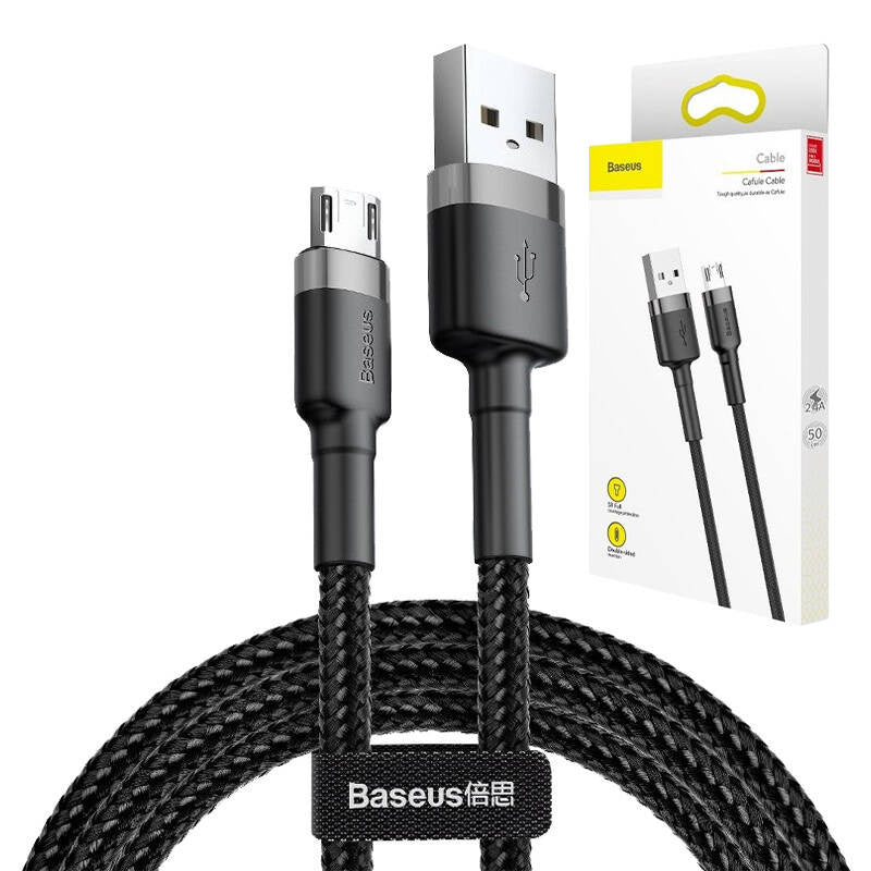 Baseus Cafule Micro USB-kabel 1,5 A 2 m (grå + sort)