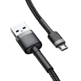 Baseus Cafule Micro USB-kabel 1,5 A 2 m (grå + sort)