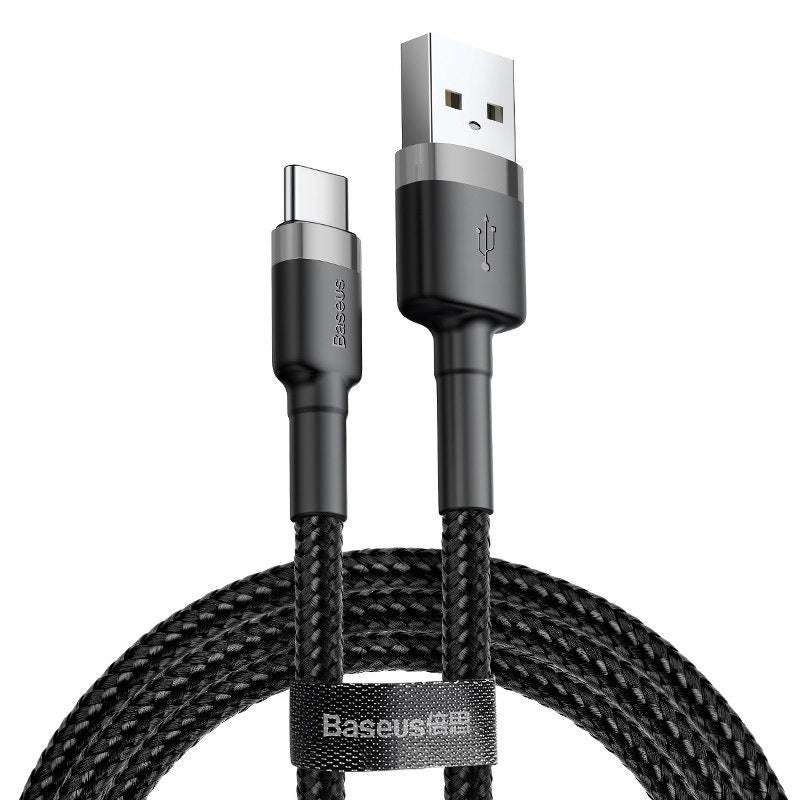 Baseus Cafule kabel USB-C 3A 1m (grå+sort)