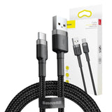 Baseus Cafule kabel USB-C 3A 1m (grå+sort)