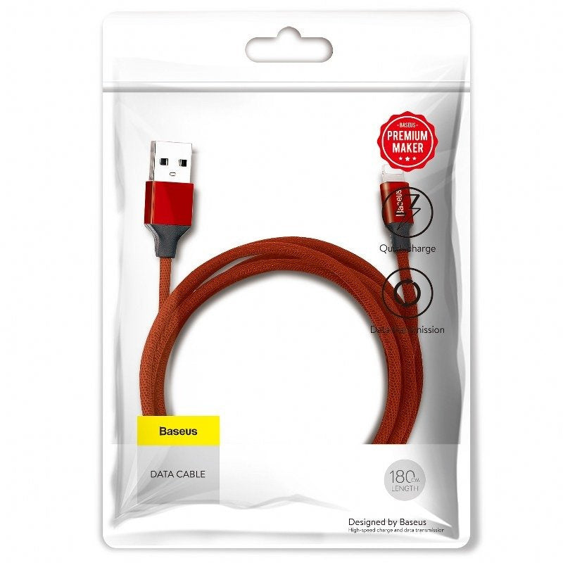 Base Yusiven Lightning Cable 180 cm 2A (rød)