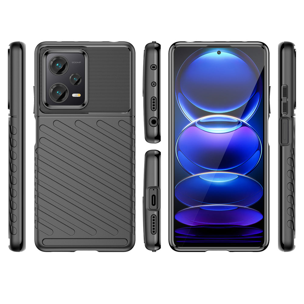Thunder Case til Xiaomi Redmi Note 12 Pro+ silikone rustningskasse sort