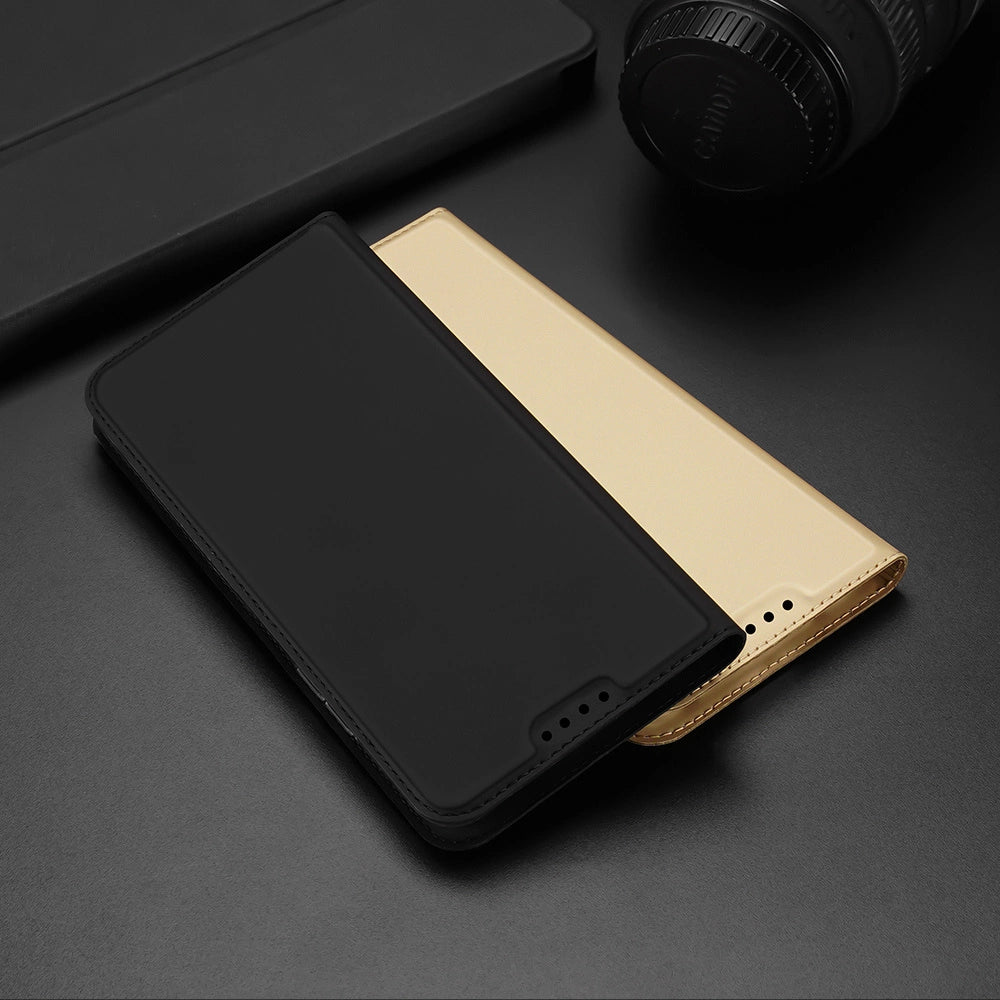 Dux Ducis Skin Pro Case For Xiaomi Redmi 11A / Poco C55 / Redmi 12C Flip Cover Card Wallet Stand Black