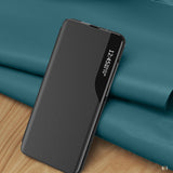 Eco læder View Case cover til Samsung Galaxy A24 4G med flip stand blå
