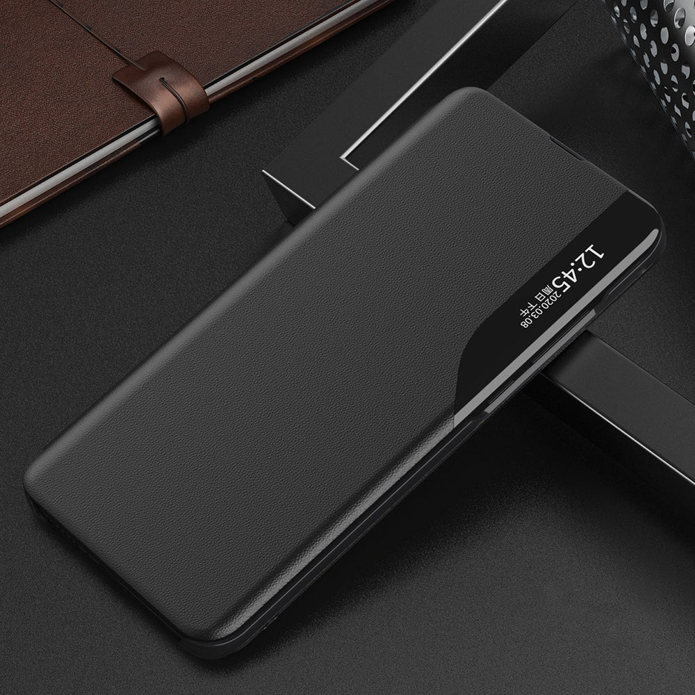 Eco læder View Case cover til Samsung Galaxy A24 4G med flip stand blå