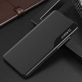 Eco læder View Case cover til Samsung Galaxy A24 4G med flip stand blå